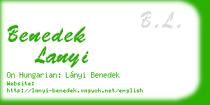 benedek lanyi business card