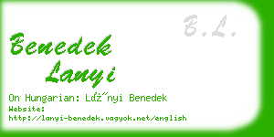 benedek lanyi business card